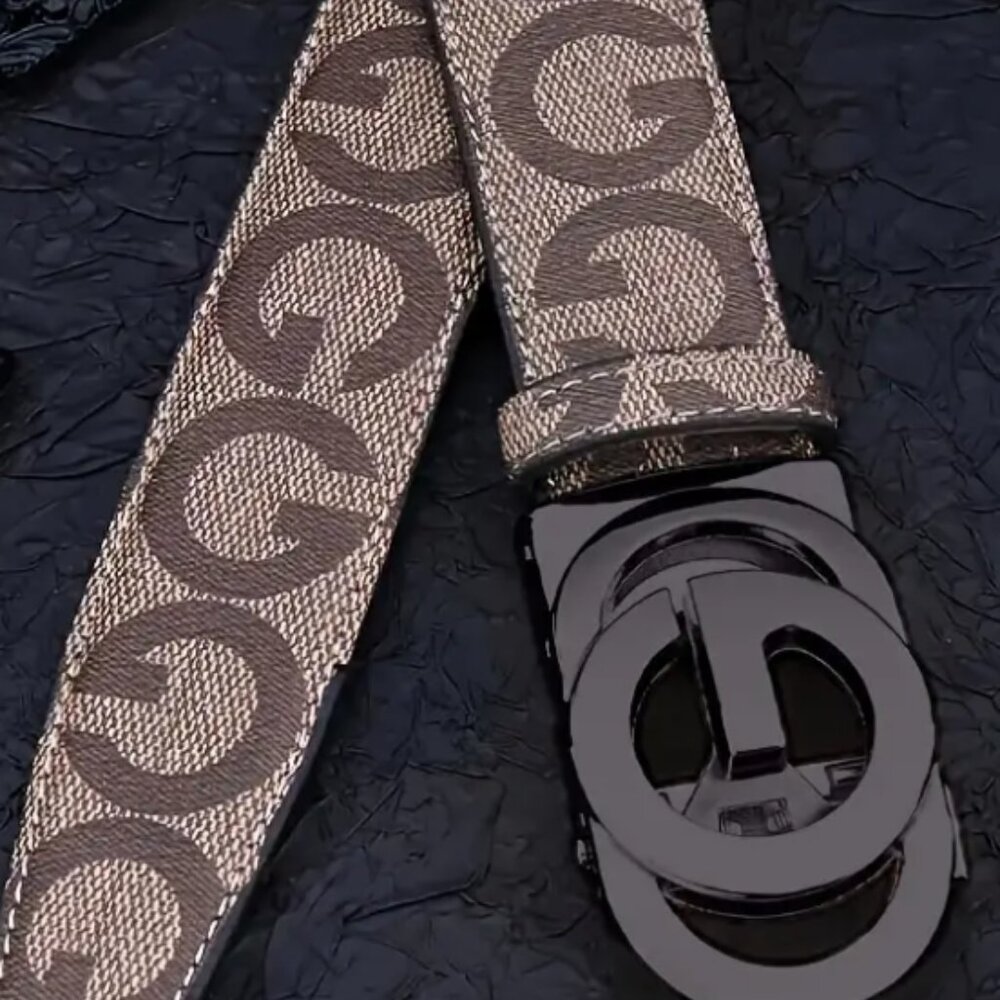 Black Unisex Faux Leather Belt